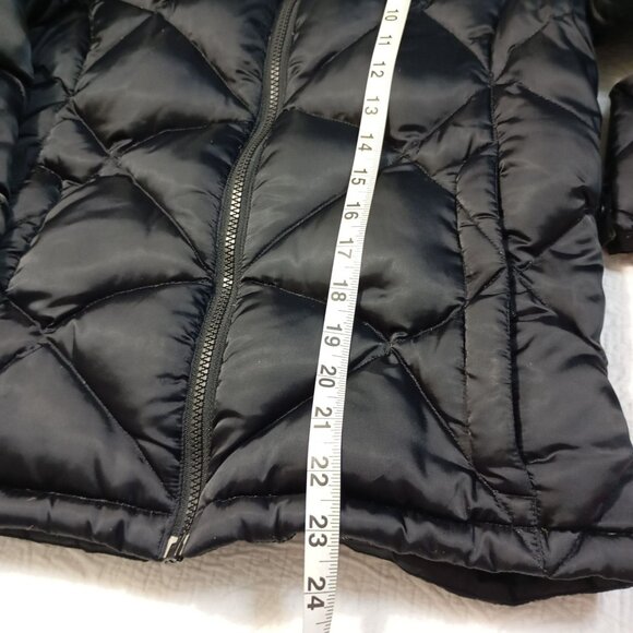The North Face Black Quilted Girls Jacket L/G Full Zip Puffer Style With Pockets - Picture 11 of 14
